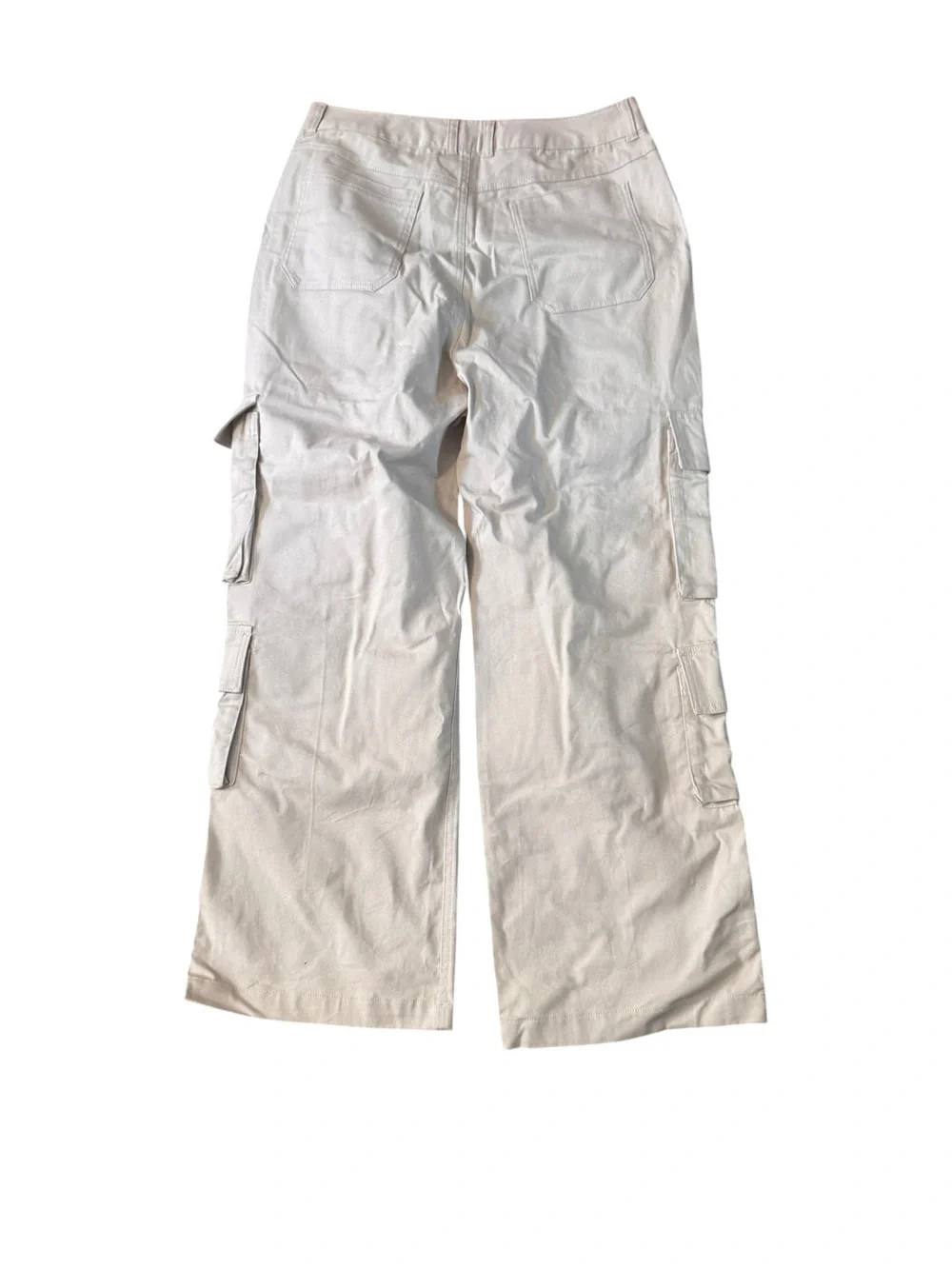 Mode of One Men Relaxed Fit Utility Cargo Pants DarK Ecru Beige Size 32 Workman